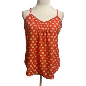 Y2K orange coral medium tank top showgirl heart print babydoll girlhood coquette